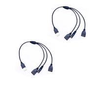 GINTOOYUN Lot de 2 câbles répartiteurs USB 1 à 3 USB-C 90 degrés mâle vers 3 USB-A femelle pour ordinateur portable, lecteur flash, clavier, souris, etc. (connecteur USB-C 90 degrés)