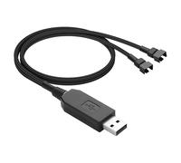 GINTOOYUN USB vers 3/4 broches 1 à 2 câbles d'alimentation de ventilateur pas à pas DC5V vers DC12V USB-a mâle vers deux câbles de ventilateur de châssis mâle 3/4 broches(21,26 pouces)(1 à 2)