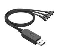 GINTOOYUN USB vers 3/4 broches 1 à 3 câbles d'alimentation de ventilateur pas à pas DC5V à DC12V USB-a mâle vers trois câbles de ventilateur de châssis mâle 3/4 broches(21,26 pouces)(1 à 3)
