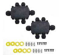 GINVF Boite Derivation Etanche, boîtes électriques d'éclairage extérieur résistantes aux, boîte de Presse-étoupe d'extension, connecteur de câble Externe - 2 pièces (Size : 6 Holders)