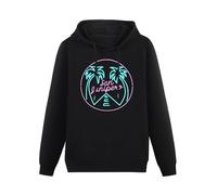 GINVIK Black Mirror Inspired San Junipero Logo Hoody, LGBT, Pride, Tuckers Sign Neon Hoody Sweatershirt Black L
