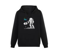 GINVIK Funny Moon Landing Flat Earth That Sucks Space Shirt Party Gift Xmas Hoody Black M