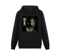 GINVIK Living Colour Stain Custom Pullover Hoodys Design Round Neck Hoody Sweatershirt Black S