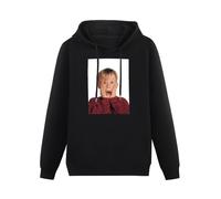 GINVIK Long Sleeve Home Alone T Macaulay Culkin Photo Poster Hoodie?Mens Hooded Shirt Top Black M