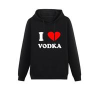 GINVIK Pullover Hoodie Hoody Make Your Own I Love (Heart) Vodka Best Friend Mens Hoody Sweatershirt Black XXL