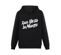 GINVIK Real Hasta La Muerte Camisa - Popular Tagless Hoodie Mens Hoody Black L