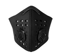 Ginyia Masque anti-poussière, demi-masque de filtre coupe-vent respirant avec crochet et boucle, matériau néoprène de qualité 4 couleur en option pour le cyclisme en extérieur(Noir)