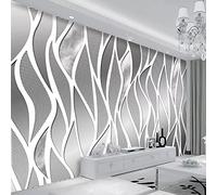 GIOBEL Auto-adhésif 3d papier peint pvc murale tridimensionnel argent texture rayure salon chambre à coucher fond décoration murale autocollant art