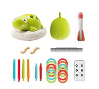 Giocattolo Con Dinosauro : Salto Musicale, Lancio Ad Anello E, Gioco Educativo Per Bambini, Allenamento Di Agilità E Coordinazione, Per Interazione Genitore-figlio E Feste All'ape