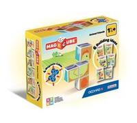Geomag - MAGICUBE : Amis des Animaux - 4 Cubes Magnétiques pour 6 Constructions Différentes - Jeu de Construction Magnétique pour Enfants dès 18 Mois - Fabrication Suisse - Jouet Éducatif STEM