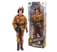 Giochi Preziosi Armée Italienne, Action Hero Alpin, Hauteur 30 cm, 30 Points d'articulation, Uniforme détaillé, Soldat Jouet armée Italienne, 4 modèles de Collection