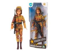 Giochi Preziosi Armée Italienne, Action Hero Parachutiste Femme, Hauteur 30 cm, 30 Points d'articulation, Uniforme détaillé, Soldat Jouet armée Italienne, 4 modèles de Collection