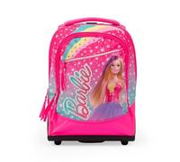 GIOCHI PREZIOSI Barbie - Trolley 2 roues poche avant et intérieure, poignée en tissu et télescopique, roues de chariot renforcées et couvre-roues profilées Dim 34 x 47 x 23 capacité L 36, multicolore,