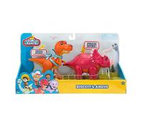 Giochi Preziosi Dino RanchSet Dinosaures Deluxe Comprenant 2 Dinosaures Articulés : Biscuit et Angus, comme vu à la télévision, pour Enfants à partir de 3 Ans, DNA02000, Multicolore