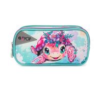 Giochi Preziosi Go Pop Tortue Bloom Pochette 2 Zip avec Tirazip Personnalisé et Graphique Tortue, Deux grandes poches pour stylos crayons et accessoires, dimensions 22 x 6 x 14 cm