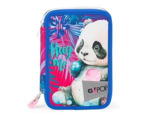 Giochi Preziosi Go Pop Trousse Triple Sweet Jungle avec 3 Fermetures éclair et 3 Compartiments, avec Crayons, Stylets, Crayons, Gomme, Ciseaux, règle et Taille-Crayon, Multicolore, Go Pop