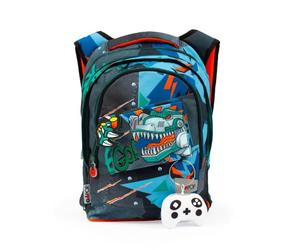 Giochi Preziosi Go Pop Up Sac à dos extensible rond modèle T-Rex, 3 compartiments et poches intérieures, dossier et bretelles rembourrées, avec bande personnalisée et Pop Up, multicolore, L,