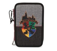 Giochi Preziosi Harry Potter Trousse Triple école avec 3 Fermetures éclair et 3 Compartiments, Contient 18 Crayons de Couleur, 18 feutres et Autres Objets Pratiques pour l'école 13 l x 19,5 h x 6,5 p