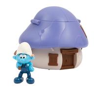 Giochi Preziosi Les Schtroumpfs - La Maison de Schtroumpfs avec Toit Lilas à mécanisme Rechargeable à l'intérieur Schtroumpf inventeur de 5,5 cm, pour Enfants à partir de 3 Ans