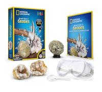 Giochi Preziosi National Geographic Kit Scientifique Cristaux, découvrez Un trésor caché, Comprend des géodes de Haute qualité, des Lunettes de sécurité, Un présentoir et Un Guide pédagogique en