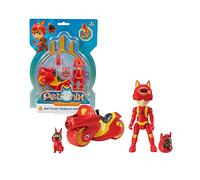 Giochi Preziosi Petronix Defender - Matt et Pup- E, Mission avec Moto et Sac à Dos Amovible, Jouet, Personnage Action Figure 7 cm, Super-héros Transformable pour Enfants à partir de 3 Ans