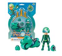 Giochi Preziosi Petronix Defender - Tim e Shell - E, Mission avec Moto et Sac à Dos Amovible, Jouet, Personnage Action Figure 7 cm, Super-héros Transformable pour Enfants à partir de 3 Ans