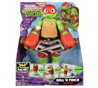 Giochi Preziosi -Raffaello Tortues Ninja Chaos Mutant Rolling Punch,Raphaël Personnage Géant 30 Cm avec Fuction Combat Et Arme Inclus, pour Les Enfants De 4 Ans