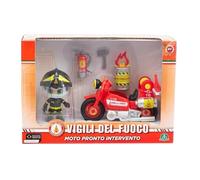 Giochi Preziosi Service d'incendie à Roue Libre avec livrée d'origine et Pompier de 7 cm articulé. Comprend des Accessoires d'équipement. pour Enfants à partir de 4 Ans