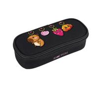 Giochi Preziosi -Sketch Trousse Ovale Grande capacité pour école Fille avec 2 Fermetures éclair Noir