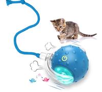 Giociv Jouets interactifs pour chat avec mouvement activé et bruyant, roulant très rapidement sur le tapis Happy Party Game avec chatons - Bleu