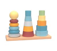 GIODICART Jeu des tours colorées avec blocs à empiler des couleurs douces