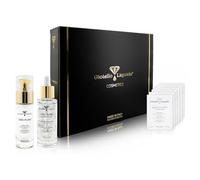 Gioiello Liquido Coffret cadeau Silver Glow - 1 sérum visage avec or colloïdal, PVP K30 + 1 huile visage avec argent pur et huiles concentrées - échantillons gratuits - 2 x 30 ml - Bijou liquide