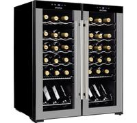 GIONA Cave à vin 2 températures CVG36CF2T - 36 bouteilles, double zone, froid ventilé, noir, serrure