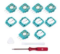 GIONAR 10pcs Potentiomètre de Module Analogique 2,3 kOhm pour manette PS5, Couche de Résistance en Film de Carbone de Haute Précision et Contacts Plaqués Or, avec Kit d'outils Professionnel (Vert)