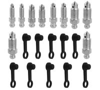 GIONAR 10Pcs Vis de Purge Etrier, avec Cache-poussière, Matériau en Acier au Carbone, 5 tailles M6x1mm/M7x1mm/M8x1.25mm/M10x1mm/M10x1.25mm, Vis de Purge de Frein pour Motos/Véhicules électriques