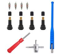 GIONAR 11 Pièces Demonte Valve Pneu, Outil de Démontage de Valve Pneu Voiture Kit de Réparation Valve Core Tire, pour Voiture Moto Extracteur Noyau Valve en Cuivre Accessoires Montage Pneus