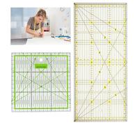 GIONAR 2 Pcs Regle Couture, 30 x 15 cm/ 15 x 15 cm Règle Couture Set, Regle de Couture avec Indications d'Angles, Acrylique Transparen Effacer l'échelle, Règles pour Patchwork, Couture et Quilting
