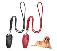 GIONAR 2Pcs Sifflet Chien Rappel, Sifflet Ultrason Chien, Double Mode 2 en 1 (clic et Souffle),- Plastique ABS et Anche en Acier Inoxydable, Sifflet pour Chien avec Cordon (Rouge et Noir)