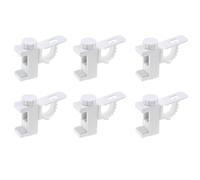 GIONAR 6 Pièces Support Tringle Rideaux sans Percage, Barre Transversale Réglableen Plastique, Support de Stockage de Serviette et Crochet pour Organisateur