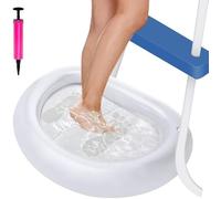 GIONAR Bassin de bain gonflable pour les pieds, bain de pieds pour entrée de piscine, échelle avec valve d'air pratique pour piscine, jacuzzi, spa, pieds propres + 1 valve d'air pratique (lot de 1)