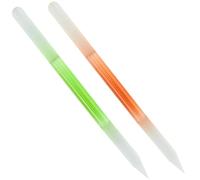 GIONAR Lot de 2 coupe-cuticules - Lime en verre pour ongles - Lime à ongles en verre vert et orange - Lime à ongles en verre de qualité supérieure pour callosités et peaux sèches