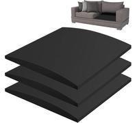 GIONAR Lot de 3 coussins de canapé 50 x 50 cm pour sièges suspendus, planches de support de canapé, mousse de réparation haute densité pour chaise Loveseat - Noir