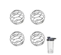 GIONAR Lot de 4 boules de shaker en acier inoxydable, shaker avec boule, shaker protéiné avec boule, mélangeur de bouteilles en métal, shaker à protéines avec boule, shaker en acier inoxydable pour