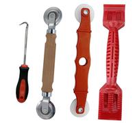 GIONAR Lot de 4 enrouleurs pour passepoils, fenêtres à tamis et moustiquaire, rouleau spline de qualité supérieure avec roues en nylon, bandes en caoutchouc, crochets, accessoires pour moustiquaire et