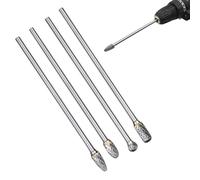 GIONAR Lot de 4 fraises rotatives extra longues avec tige de 0,6 cm pour | Ensemble de fraises en carbure de tungstène, 145-154 mm de long, forets rotatifs pour sculpture sur bois, polissage du métal