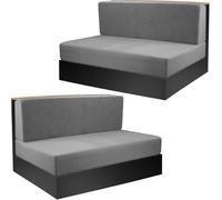 GIONAR Lot de 4 housses de coussin pour camping-car (2 lots) - Gris clair - Housses de siège de camping-car - Pour remorque, canapé, siège de camping-car, housses de coussin de camping-car