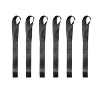GIONAR Lot de 6 boucles d'arrimage - Charge maximale : 500 kg - Longueur : 200 mm - Largeur : 25 mm - Passants de sangle - Pour le transport de motos, vélos, motos de plage - Noir