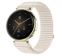 GIOPUEY 18mm Bracelet Compatible avec Hama Smartwatch 7000, Nylon Réglable Boucle Nylon Respirant Sport Loop Bracelet Extérieur Strap Band - Beige
