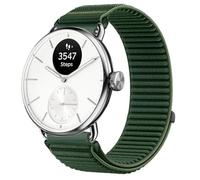 GIOPUEY 18mm Bracelet Compatible avec Withings ScanWatch 2 38mm/Nova Brilliant 39mm/ScanWatch Light, Nylon Réglable Boucle Nylon Respirant Sport Loop Bracelet Extérieur Strap Band - DarkGreen