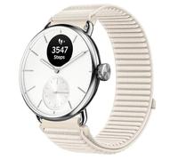 GIOPUEY 18mm Bracelet Compatible avec Withings ScanWatch 2 38mm/Nova Brilliant 39mm/ScanWatch Light, Nylon Réglable Boucle Nylon Respirant Sport Loop Bracelet Extérieur Strap Band - Beige